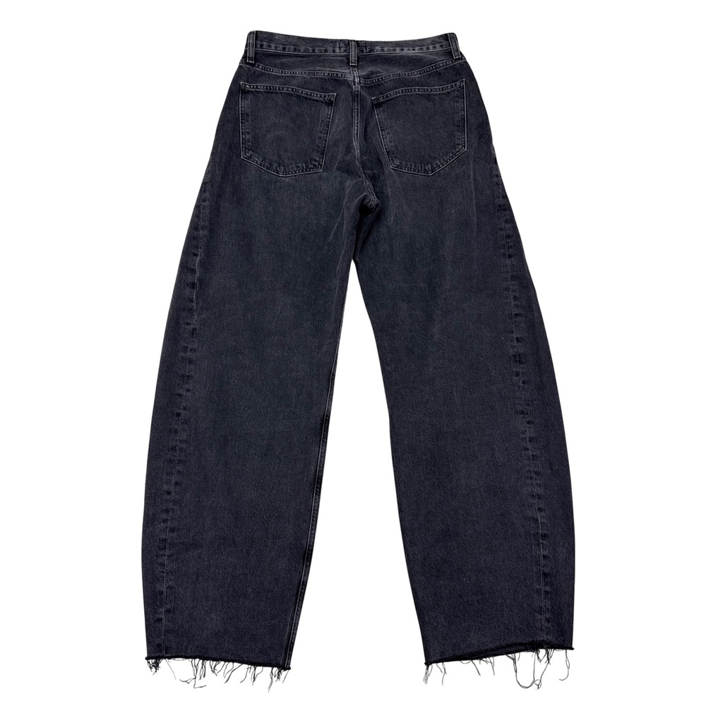 Agolde Luna Barrel Jeans Womens Size 29 Black Denim Pieced Taper High Rise